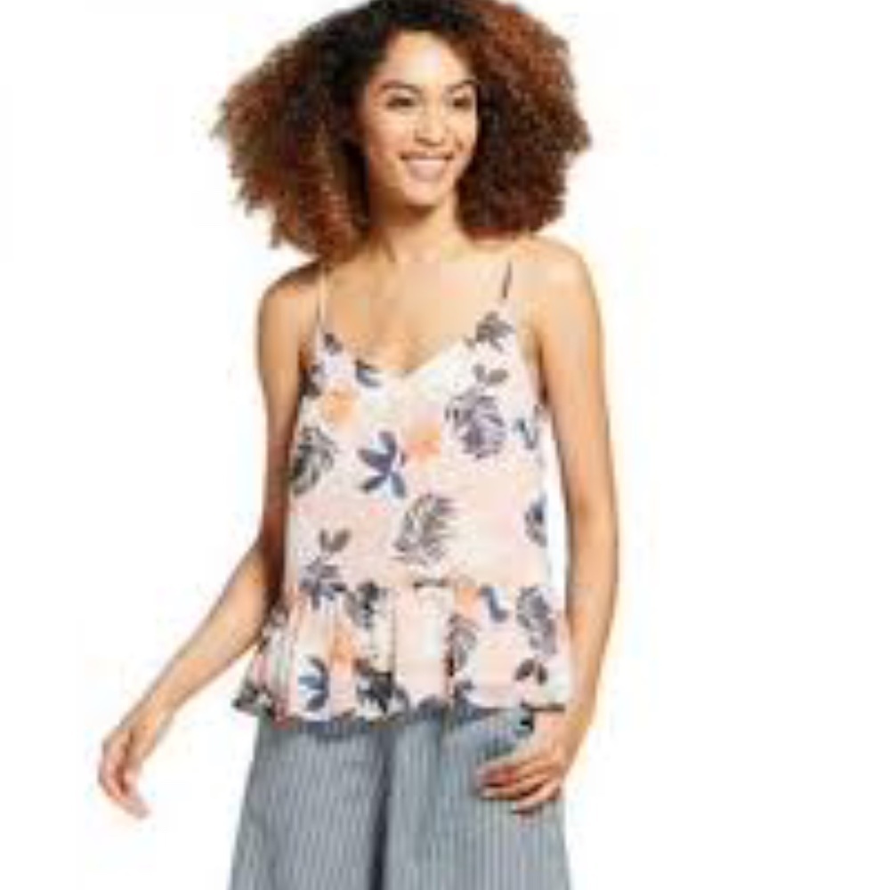 A New Day Floral Peplum Tank NWT Size XL